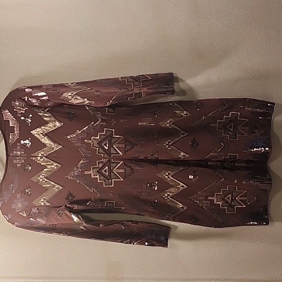 EXPRESS purple/plum silver sequin sparkle bodycon dress Size Small - Picture 3 of 5